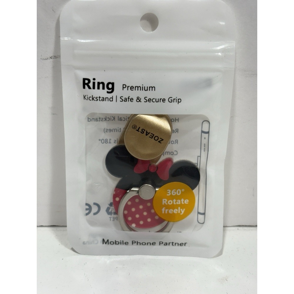 Phone Ring Minnie Style Zoeast 360 Rotate Ring‎ Holder Premium Safe Secure Grip